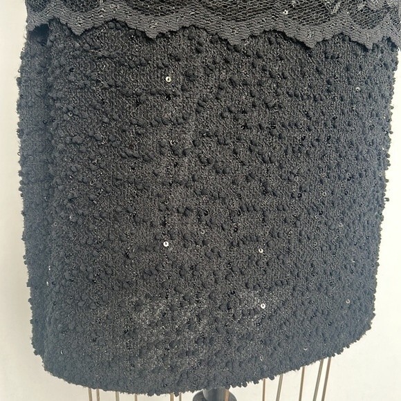 Joseph Ribkoff Black Lace Sequin Dress Nude Lining Ladies Size 10 Stretchy - Picture 3 of 10